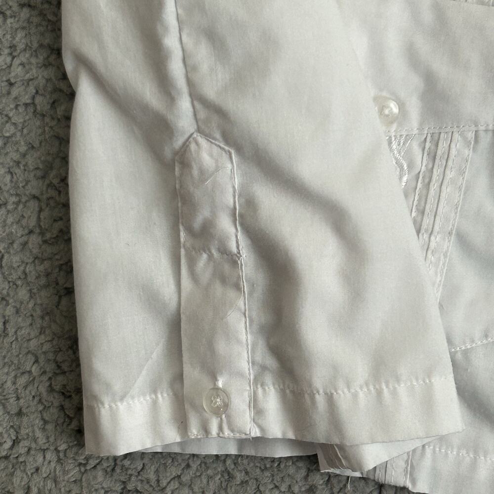 Maximos Yucatan Guayabera Shirt Adult XL White Polyester Blend 4 Pocket Mexico - Picture 6 of 14